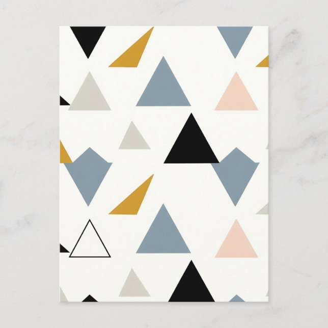 Modern Geometric Triangles Pattern Postcard (Front)