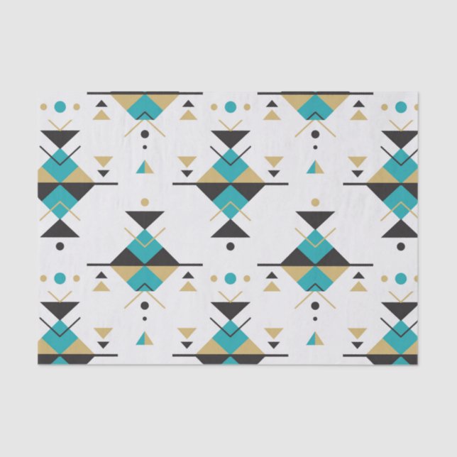 Modern geometric tribal pattern tissue paper (Front)