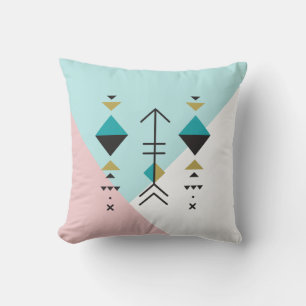 Modern geometric tribal totem design 2 throw pillow