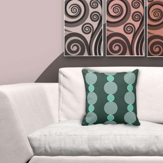 Modern Geometric Turquoise Circle Pattern  Throw Pillow (Creator Uploaded)