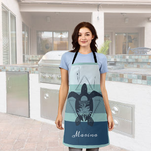 Modern Geometric Turtle Personalized Apron