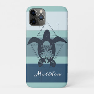 Modern Geometric Turtle Personalized iPhone 11 Pro Case