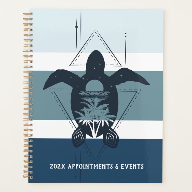 Modern Geometric Turtle Personalized   Planner (Front)