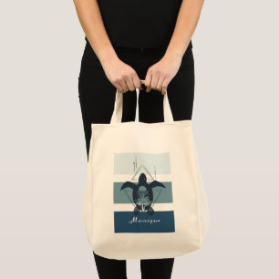 Modern Geometric Turtle Personalized Tote Bag