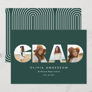 Modern geometric typography multi photo graduation