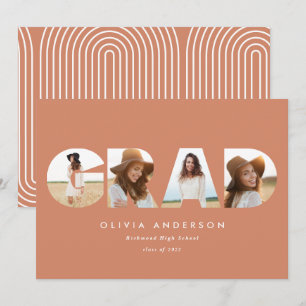 Modern geometric typography multi photo graduation