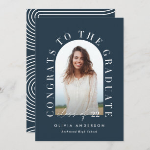 Modern geometric typography photo arch graduation