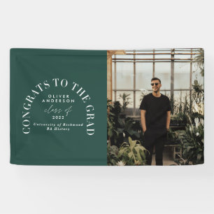 Modern geometric typography photo arch graduation banner