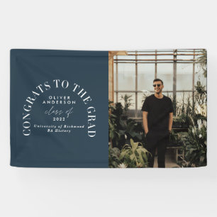 Modern geometric typography photo arch graduation banner