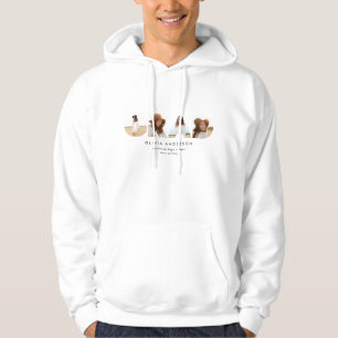 Modern geometric typography photo arch graduation hoodie