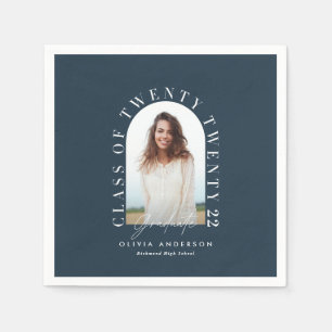 Modern geometric typography photo arch graduation  napkin