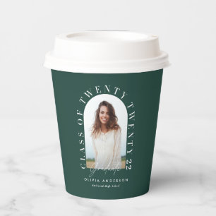 Modern geometric typography photo arch graduation  paper cups