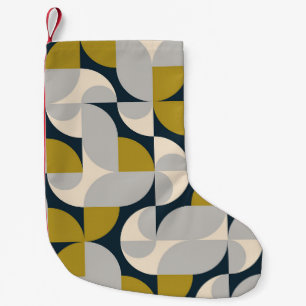 Modern Geometric Vintage Retro Background Small Christmas Stocking