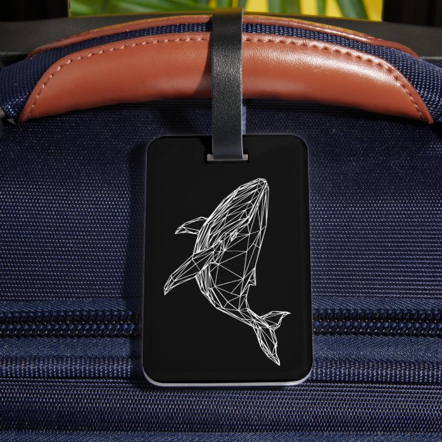 Modern Geometric Whale Luggage Tag (Back Insitu 4)