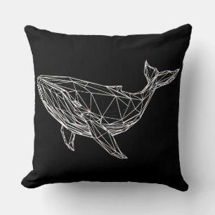 Modern Geometric Whale Throw Pillow