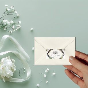 Modern Geometric with Small Flowers Return Address Label