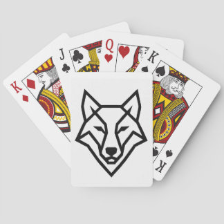 Modern Geometric Wolf Head Minimalist Line Art T-S Playing Cards
