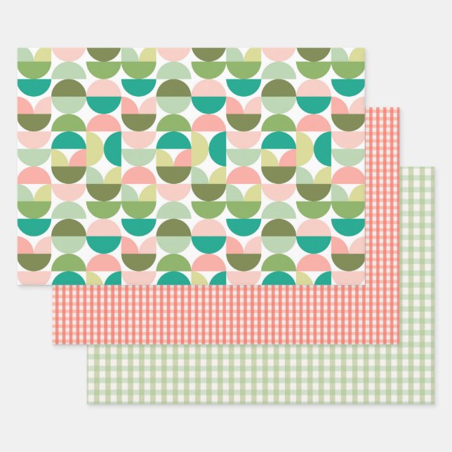 Modern Geometric Wrapping Paper Sheet (Set)