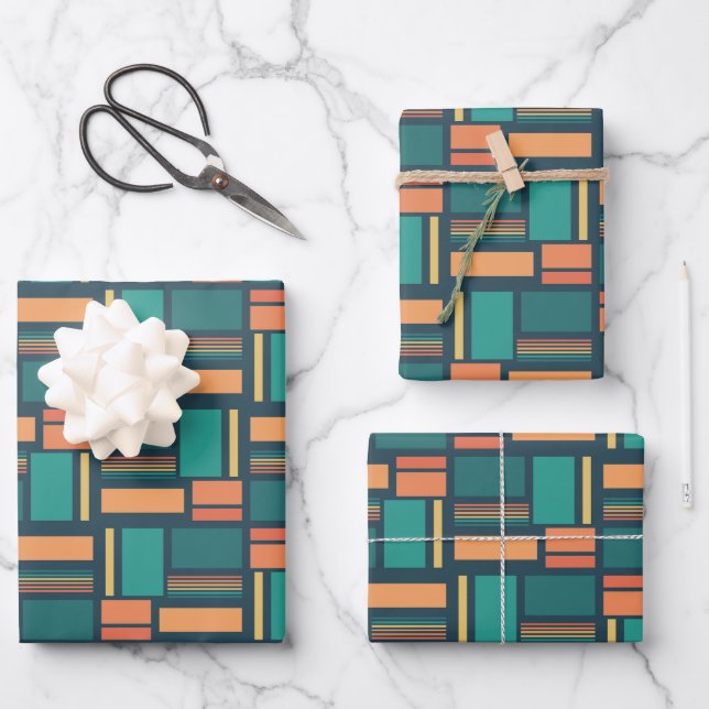 Modern Geometric Wrapping Paper Sheet (Front)