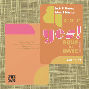 Modern Geometric yes! Burnt Orange Save The Date