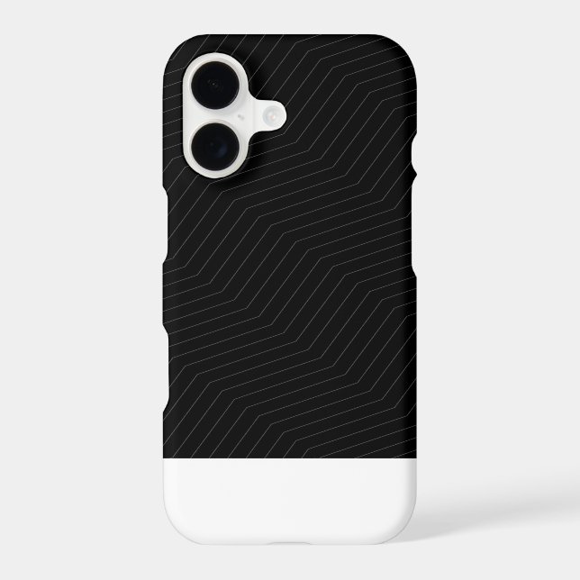 Modern Geometric Zig Zag Pattern Black & White  (Back)