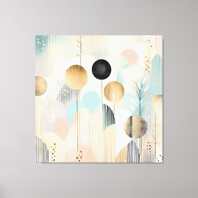 Modern geometrical abstract pastel pattern canvas print (Front)