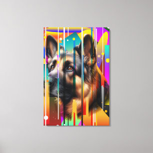 Modern Geometrical Dog   Canvas Print