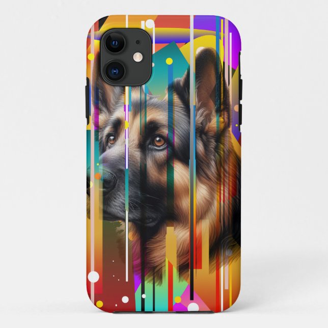 Modern Geometrical Dog   Case-Mate iPhone Case (Back)