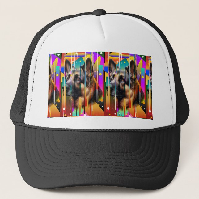 Modern Geometrical Dog   Trucker Hat (Front)