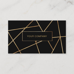 Modern geometrics Gold Schwarz Business Card