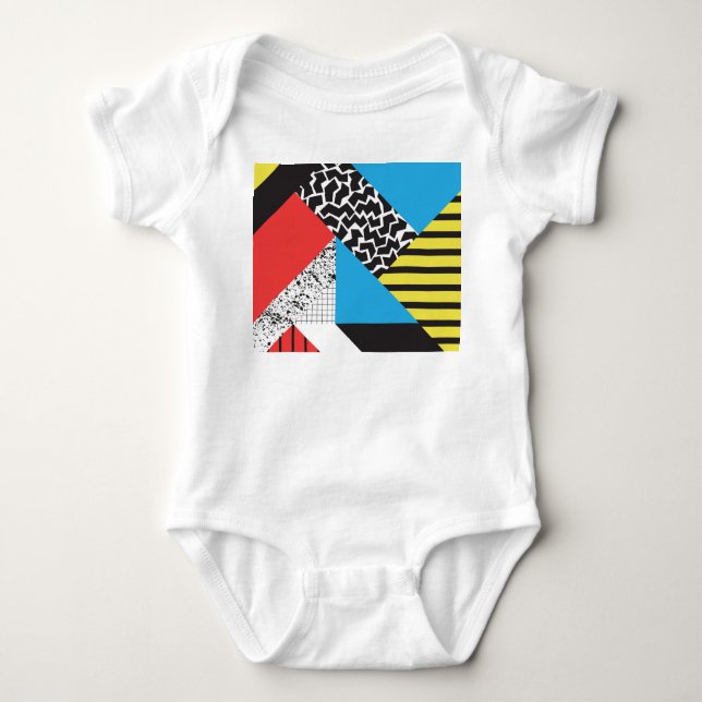 Modern Geometry: Abstract Seamless Style Baby Bodysuit (Front)