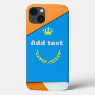 Modern Geometry Blue Orange Symbol Abstract Style iPhone 13 Case