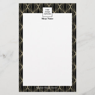 Modern Geometry Pattern Menu Black