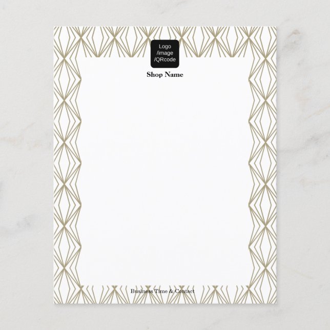 Modern Geometry Pattern Menu White (Front)