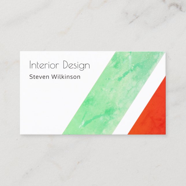 Modern giant stripe diagonal shape business card (Front)