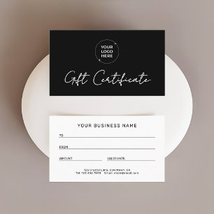 Modern Gift Certificate Logo Business Name