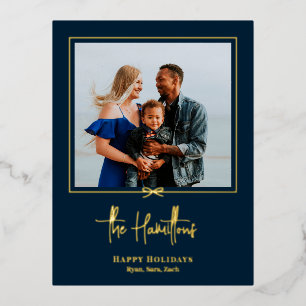 Modern Gift Foil Holiday Postcard Christmas Card