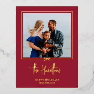 Modern Gift Foil Holiday Postcard Christmas Card