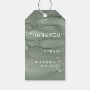 Modern Gift Tags Watercolor Wedding.