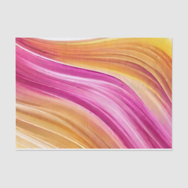 Modern Gift Wrapping-Pink Orange Yellow- Tissue Paper (Front)