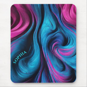 Modern Gifts for Her- Blue and Pink- Mouse Pad