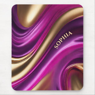 Modern Gifts for Her- Purple Pink and Gold- Mouse Pad
