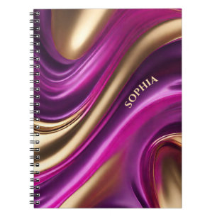 Modern Gifts for Her- Purple Pink and Gold- Notebook