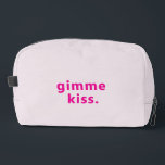 Modern Gimme Kiss | Typography Pink Text  Dopp Kit<br><div class="desc">Modern Gimme Kiss | Typography Pink Text dopp kit.</div>