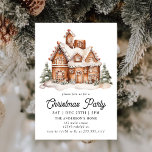 Modern Gingerbread House Christmas Party Invitation<br><div class="desc">Set the tone for a sweet and festive celebration with the Modern Gingerbread House Christmas Party Invitation. Featuring a stylish, contemporary take on the classic gingerbread house, this invitation is perfect for gathering friends and family for a fun-filled holiday party. The whimsical design, combined with modern typography, captures the magic...</div>