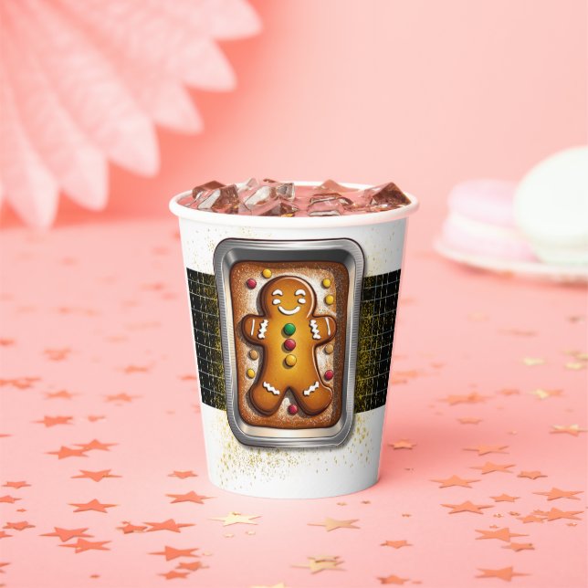 Modern Gingerbread in Pan Baby Shower Paper Cups (Insitu)