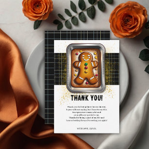 Modern Gingerbread in Pan Baby Shower Thank You Card