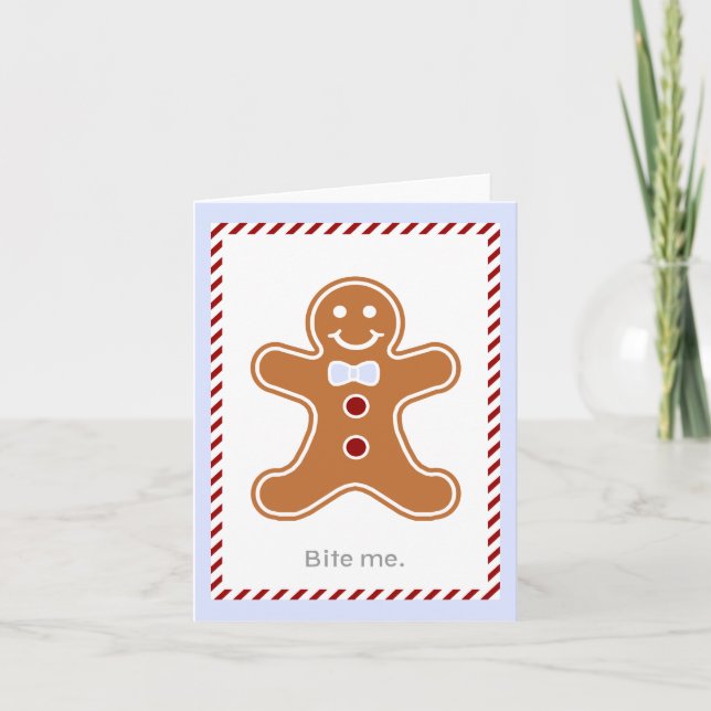 Modern Gingerbread Man Holiday Card (Front)
