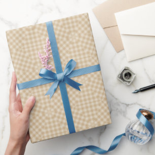 Modern Gingham - Beige Wrapping Paper Roll
