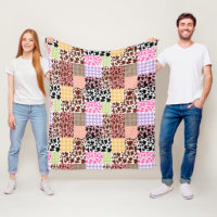 Modern Gingham Cowskin Patchwork Quilt
